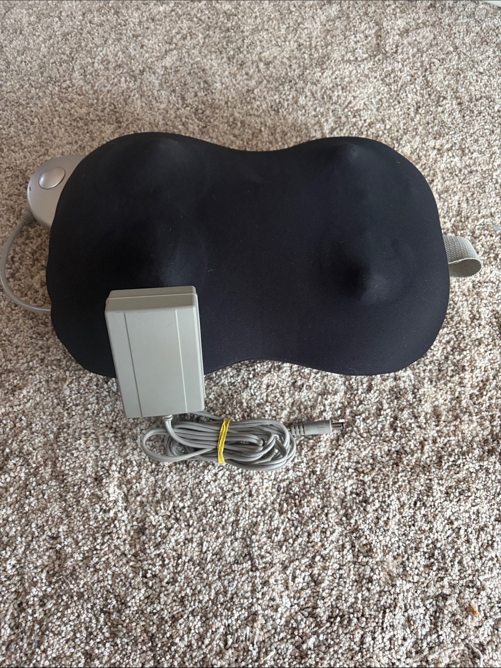 Black Massage Pillow with Adapter - Electronics VR, AR & Accessories